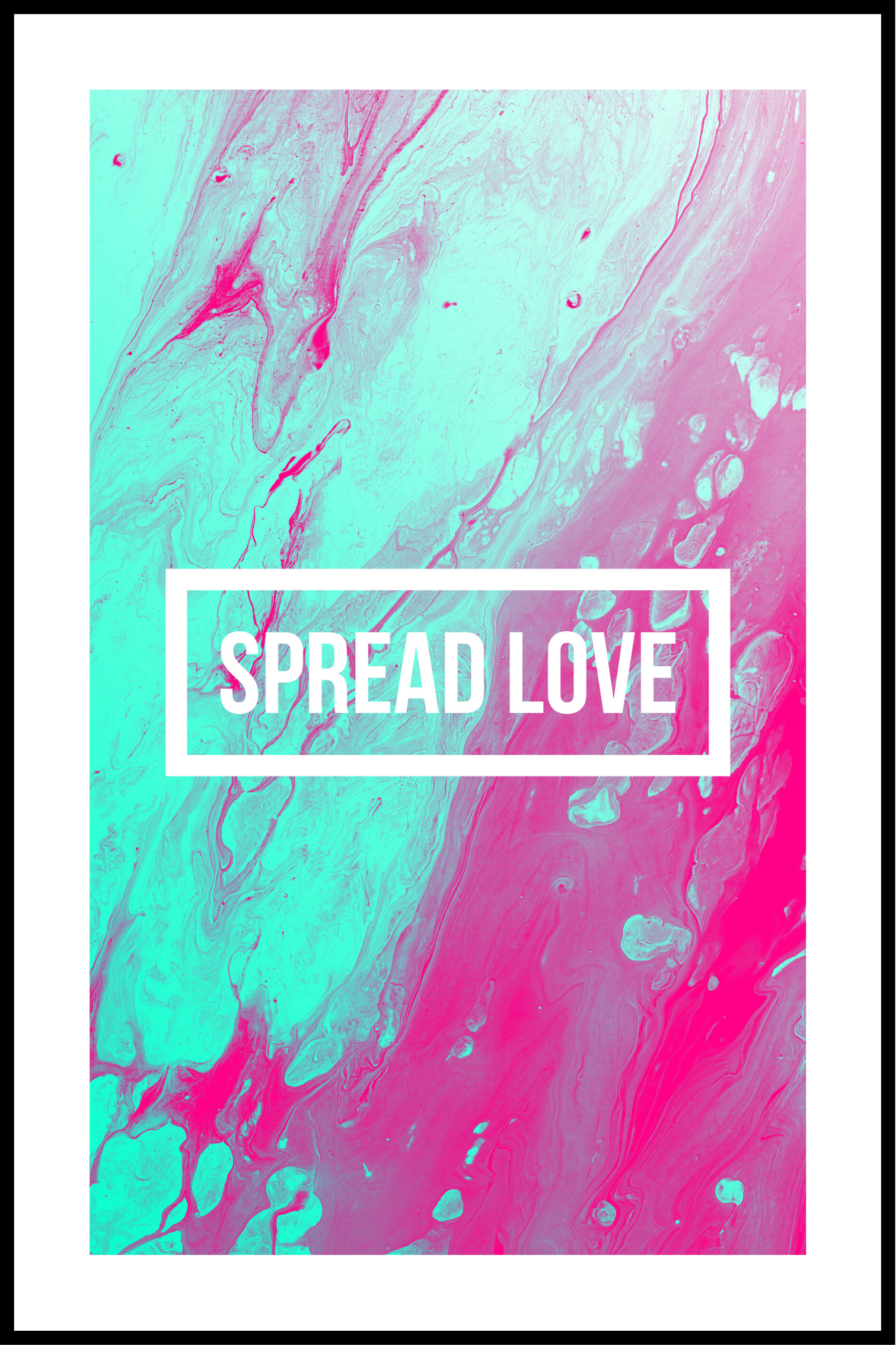 spread love farvet plakat