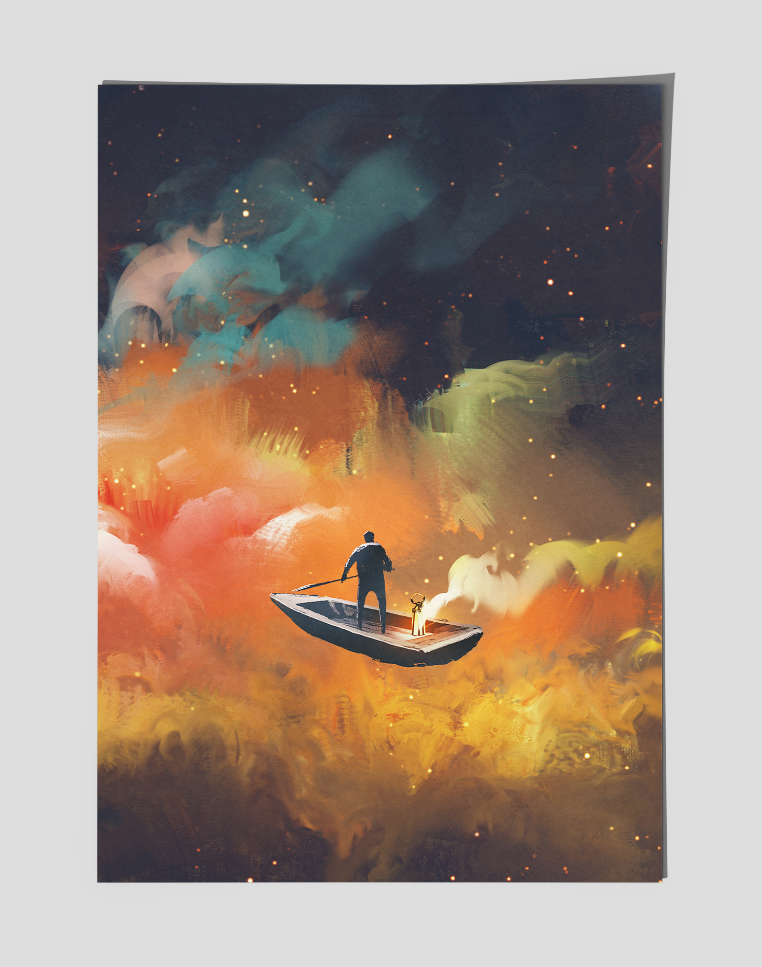 Boat in space premium plakat