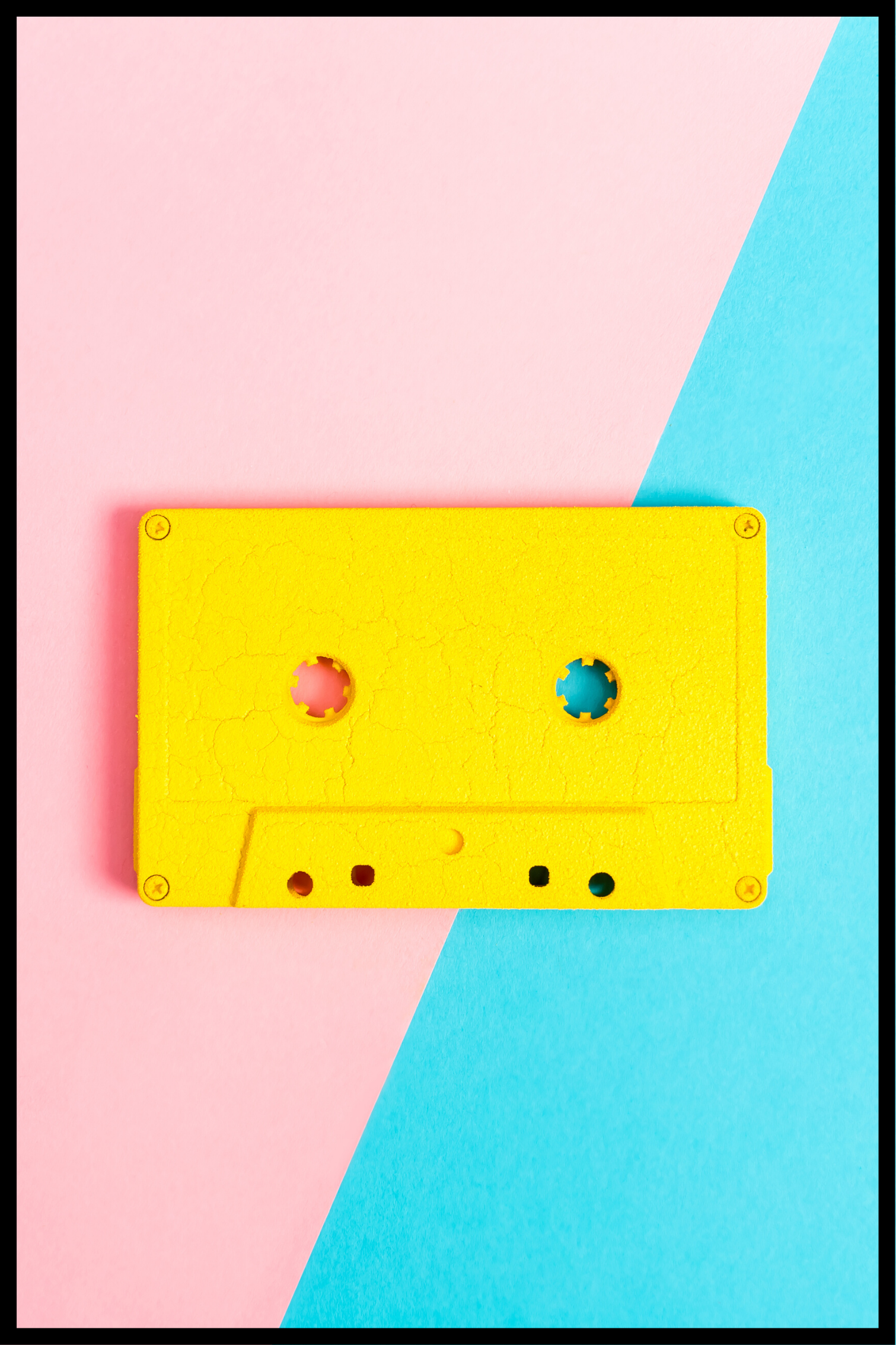 kassettebånd gul plakat