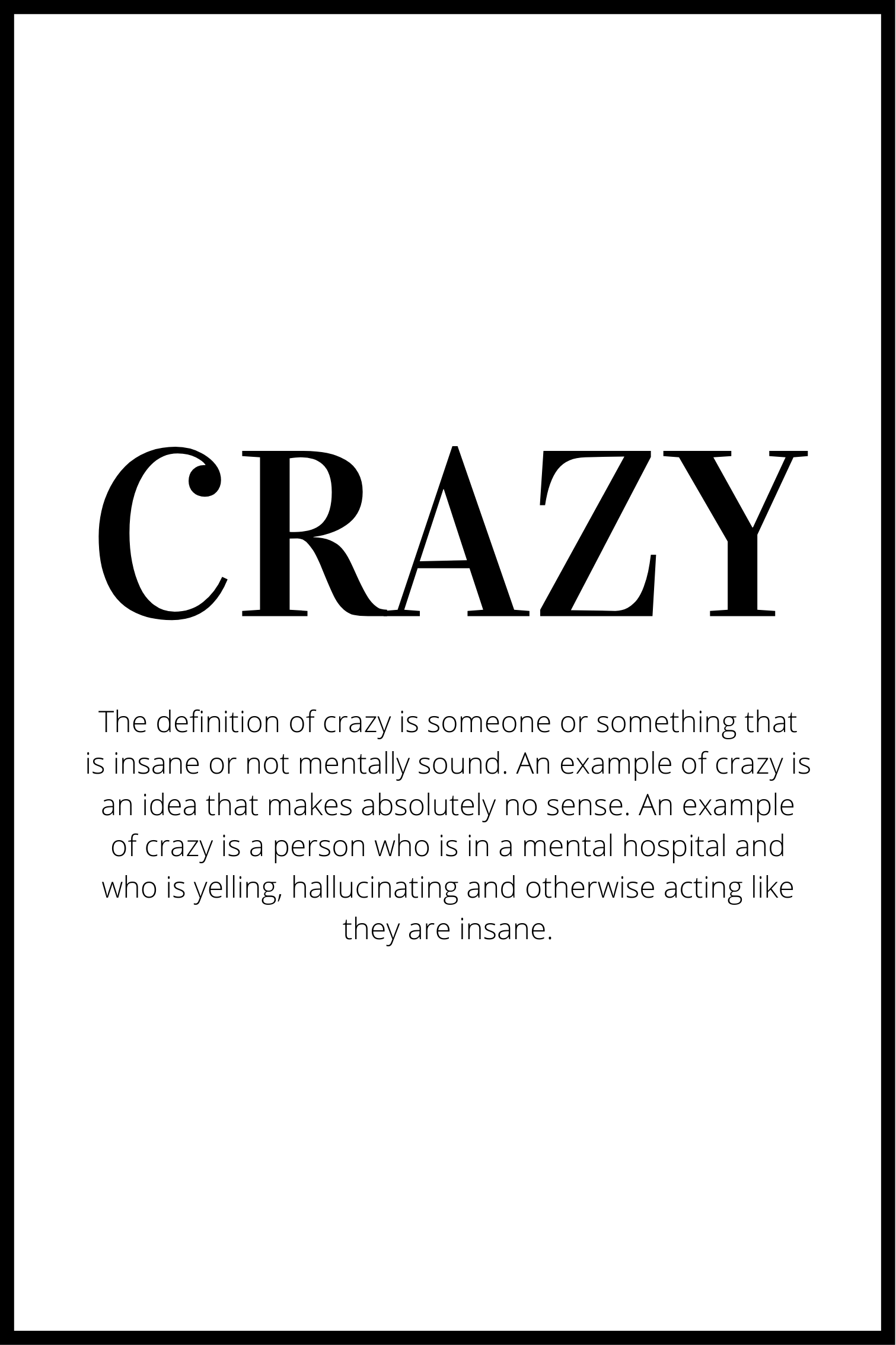 crazy definition plakat