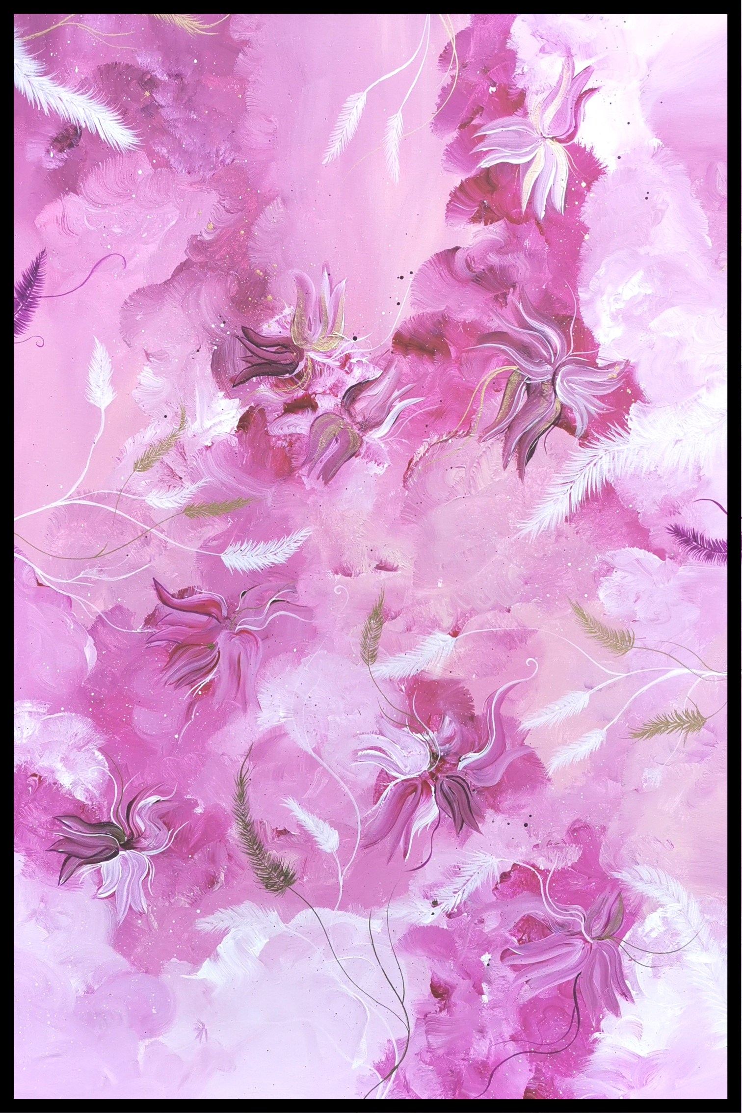 Pink flowers kunst plakat af Monnick Gaiazz