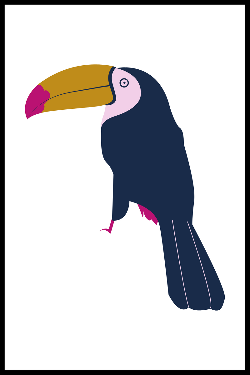 farvet fugl plakat