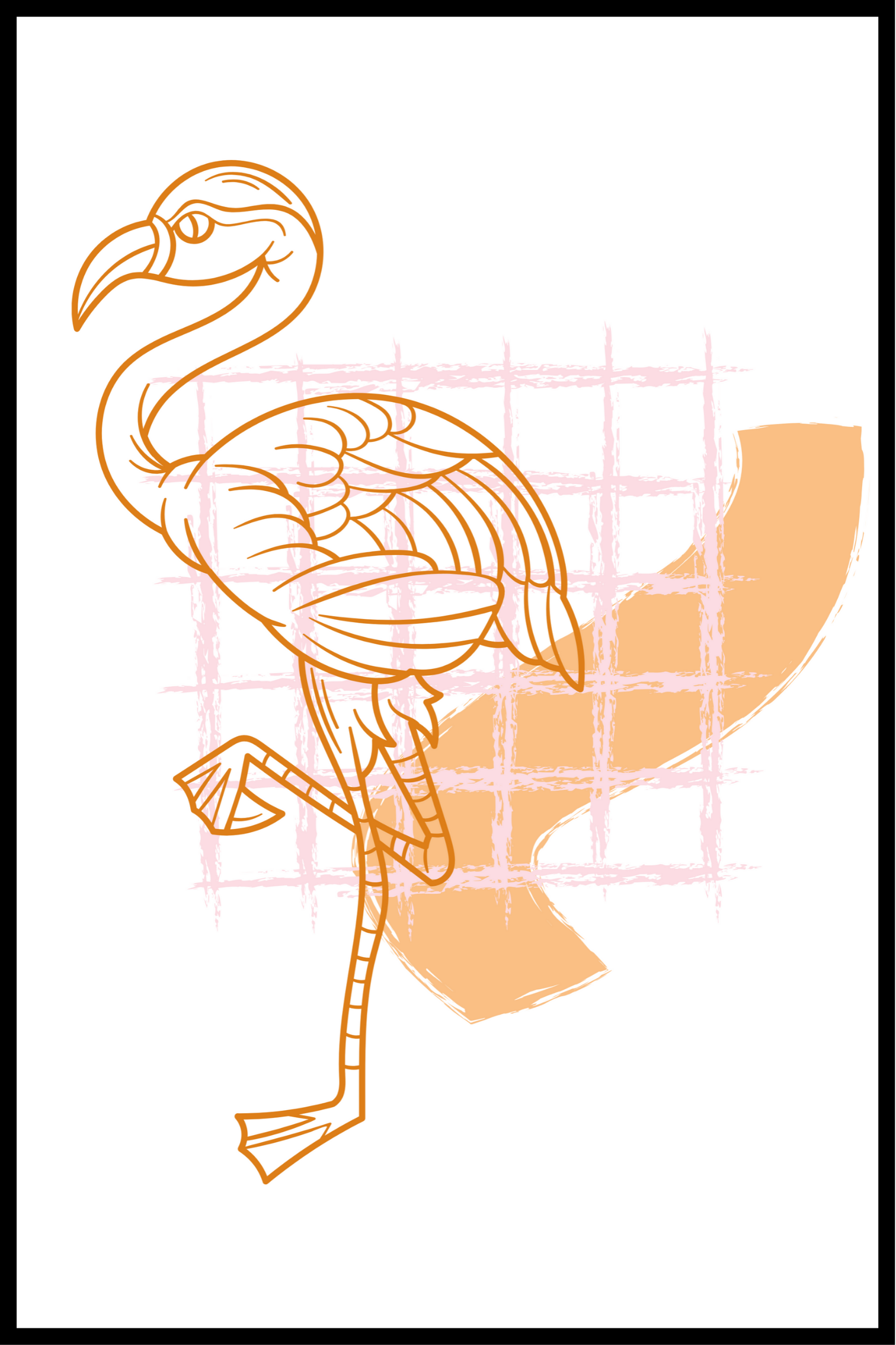 Orange flamingo Plakat