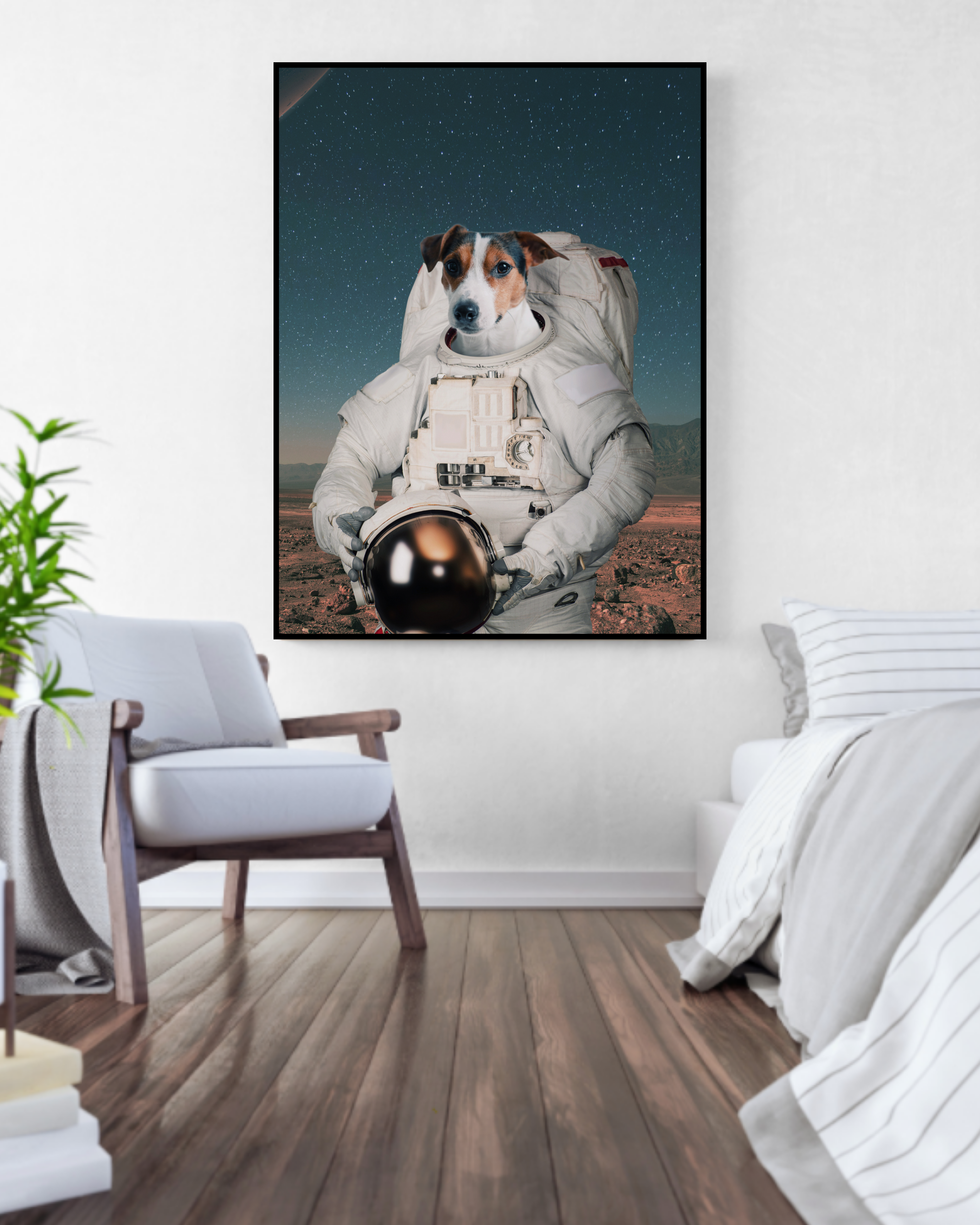 Astronaut Hund plakat